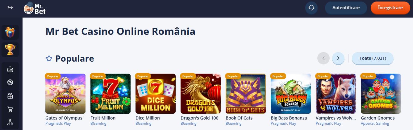 Joacă cele mai populare sloturi din catalogul cu peste 7.000 de jocuri disponibile